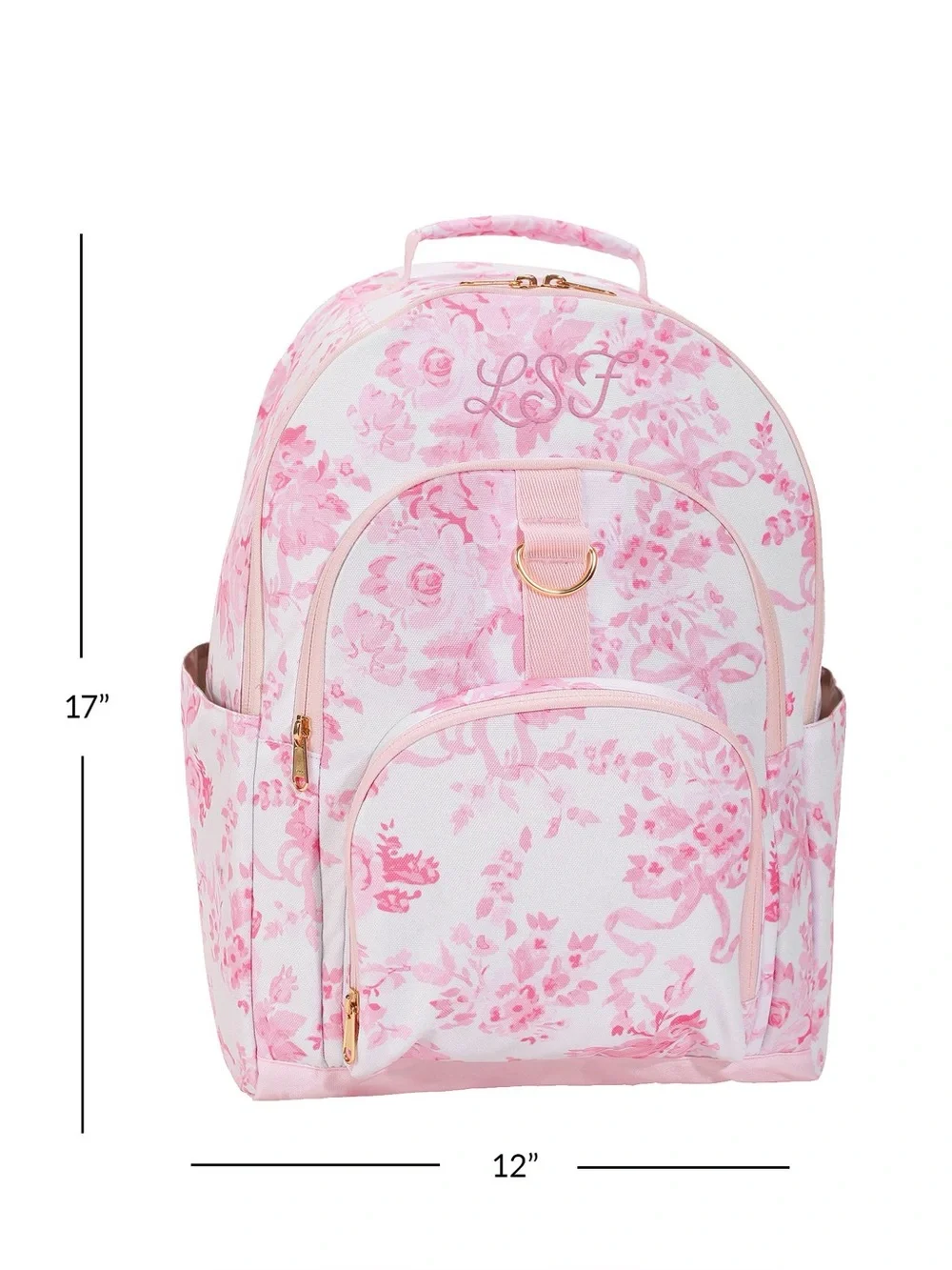 LoveShackFancy Pink Damask Large Backpack & Laptop Case in Floral Pink 💕🌸